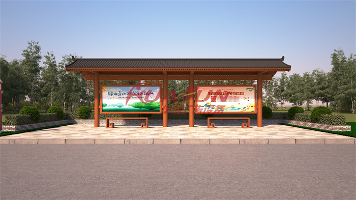 仿古候车亭HCT-1238款